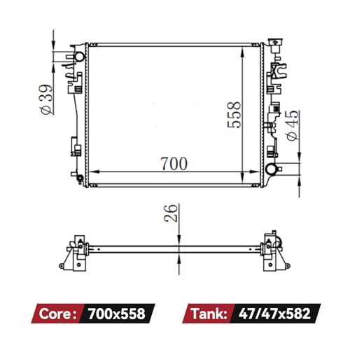 image for YITAMOTOR Radiator Compatible with 2009 2010 2011 2012 2013 2014 2015 