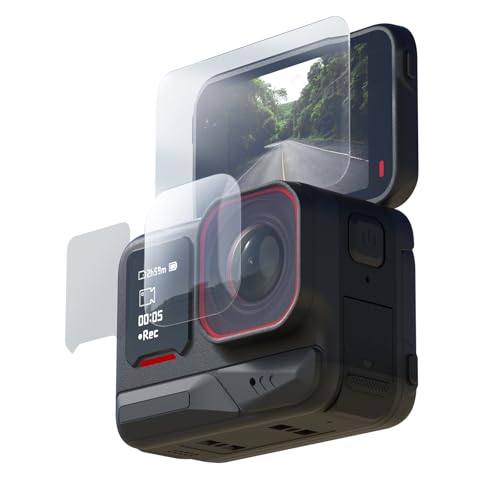 TELESIN Screen Protector for Insta360 Ace Pro 2 - | Lens & Black Screen Tempered Glass + Front Screen HD Film