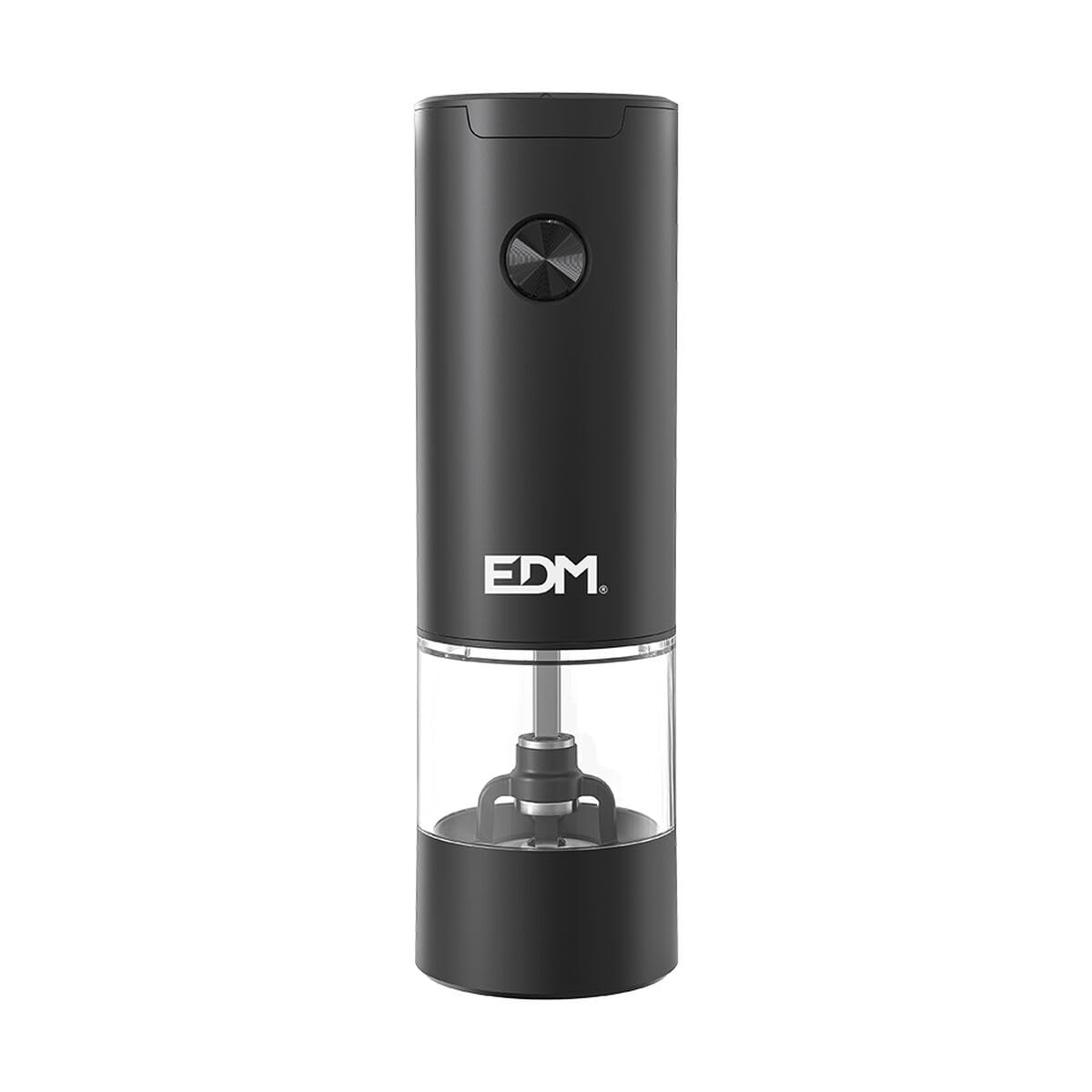 Moulin électrique EDM 07772 noir et transparent de 70 ml pour poivre et sel