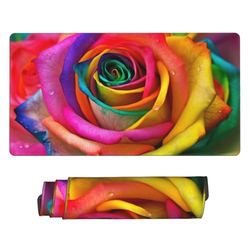 Tapis de souris antidérapant grand format pour protéger le bureau rose
