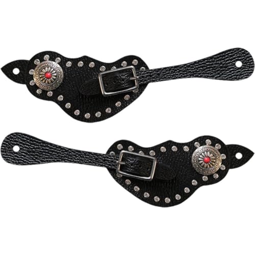 Sangles d'éperon avec boucle en acier robuste, lanières de bottes réglables de cowboy - 2
