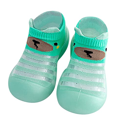 Pantofole per bambini – bambini, ragazze, per imparare a camminare, scarpe morbide spesse, per bambini, antiscivolo, a piedi nudi, in pile, traspiranti, per ragazzi, verde, 24 EU