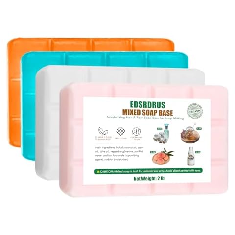 EDSRDRUS Mixed Scent Soap Base DIY Handmade Soap with Goat Milk & Honey & Peach & Cologne, Moisturizing Melt and Pour Soap Base for Soap Making 4pack Cover