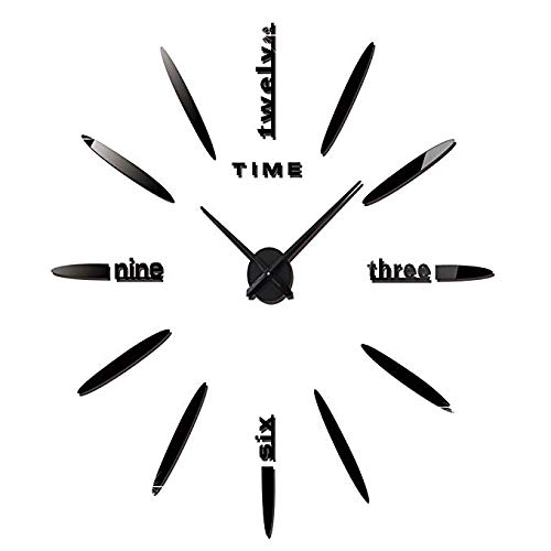 Horloge murale miroir grand format pour salon européen décoratif