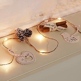 CUQOO Cinnamon Pine Cone Christmas Lights 20 LED, Battery Operated Indoor Festive String Lights, Decor for Xmas Tree Party Wedding Home Bedroom Wall Garden Ornament Decoration