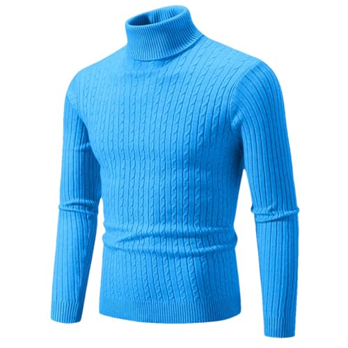 Men's Turtleneck Casual Knitted Sweater Warm Fitness Pullovers Tops