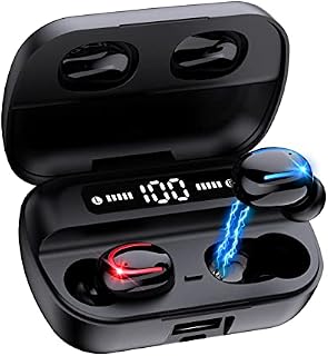Wireless Earbuds,Bluetooth Earbuds with Mic,Button Control Wireless Headphones,Mini True Wireless Earbud with Microphone in-Ear Noise Cancelling Earphone Waterproof Wireless Earphones for Work Sport