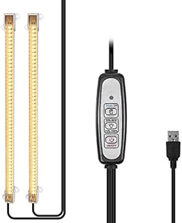 Sondiko LED Grow Light Strip, Auto On&Off Every Day Grow Light Sunlike with Upgraded Controller, 48 LEDs, 4 Dimmable Levels for Indoor Plants 2 Pack