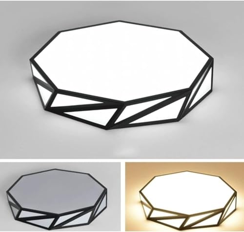 Lustre moderne à LED dimmable avec plafonnier rond plat pour salon
