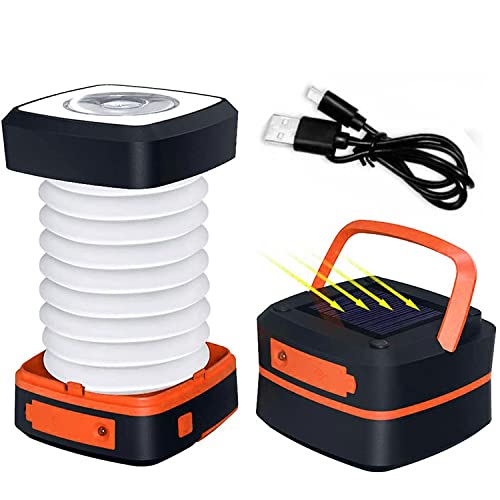 Lanterne de camping à LED rechargeable (alimentée par panneau solaire et chargement USB) Mini lampe de Lanterne de camping à LED rechargeable (alimentée par panneau solaire et chargement USB) Mini lampe de