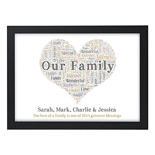 Personalised Our Family Love of a Family Life's Greatest Blessings Gift Heart Print Keepsake Our Family Present - A5, A4, A3 Prints and Frames