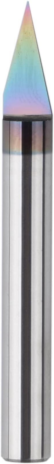 SpeTool V Groove Router Bit Engraving Bit 30 Degree CNC V Bits Solid Carbide V Endmill 0.005" Tip 1/4" Shank with TAC Coating Extra Life for Wood Lettering Carving