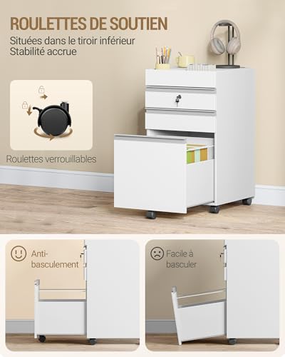 Rangement A4 Lettre pour Bureaux avec Caisson Verrouillable - 8