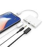 【Amplia compatibilidad】 ： El cargador de i-phone y el adaptador de auriculares son compatibles con i-Phone 12/11/11 Pro / X / XS / XS MAX / XR / 8/8 Plus / 7/7 Plus / Pad / Pod. Admite el sistema i-OS 9.2 o superior. (Nota: no es compatible con el conector para auriculares de 3,5 mm y el puerto de audio al mismo tiempo).