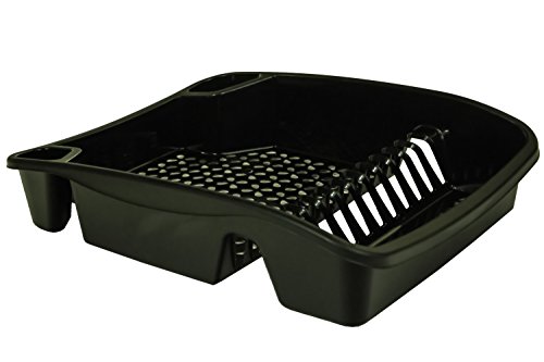 Whitefurze Dish Drainer, Plastic, Black, Large