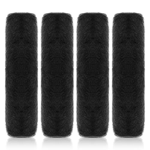 4 Pack Car Seat Belt Pads Soft Faux Fur Seatbelt Strap Covers Black