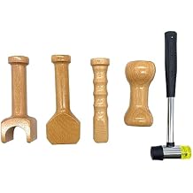 NICHOY Chiropractic Adjustment Tools Hammer and Chisel,Correction Spinal Column Cervical Meridian Massage Hammer Resetter,Hammer Ridge Therapy Tool5 PCS