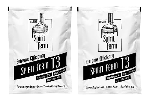 2 x Levadura Alcohólica T3 125g – Fermentación Rápida, Sabor Suave, Hasta 17 % de Alcohol