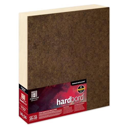 Image of Ampersand Art Supply Hardboard Wood Painting Panel: Museum Series Hardbord, 16 inch x 16 inch, 2 Inch Cradled Profile