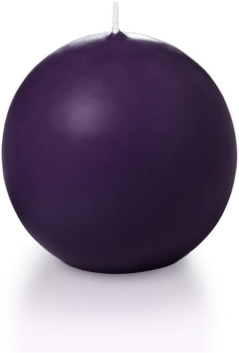 2.8" Dark Purple Sphere/Ball Candles - 3 per pack