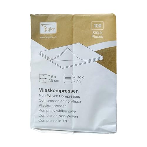 Teqler Compresse non sterili, 7,5 x 7,5 cm