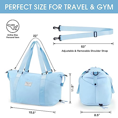 image for BALEINE Travel Tote Bag for Women, Weekender Carry-on Tote, Large Duff