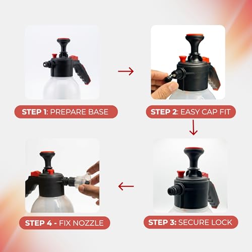 Image of 2 Litre Premium Foam Sprayer and Glove, Durable Pump for Car Wash, Cleaning, Garden, DIY, Portable Foam Bottle