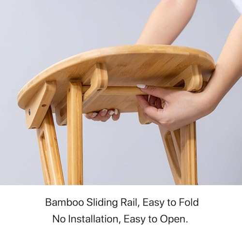 Tabouret de bar pliable en bois avec rangement facile pour petit studio - 5