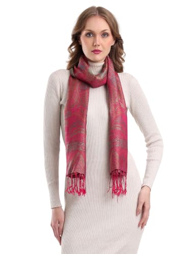 Image of KANI GOLD & JAMAWAR SILK SUPER SOFT FLORAL & PAISLEY PASHMINA STOLE SCARF
