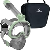 Khroom Schnorchelmaske für Erwachsene | CO2 sicher* | Seaview Z - bekannt aus YouTube | Vollmaske - Tauchmaske - Vollgesichtsmaske zum Schnorcheln | Schnorchelausrüstung (L/XL, Grün Premium)