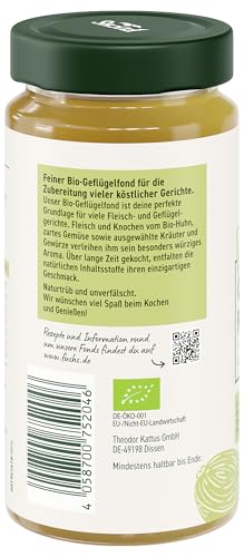 Fuchs Gewürze - Bio Geflügel Fond, Ohne Geschmacksverstärker, Farbstoffe oder Palmfett, Zutaten aus kontrolliert biologischem Anbau, 400 ml im wiederverschließbaren Glas