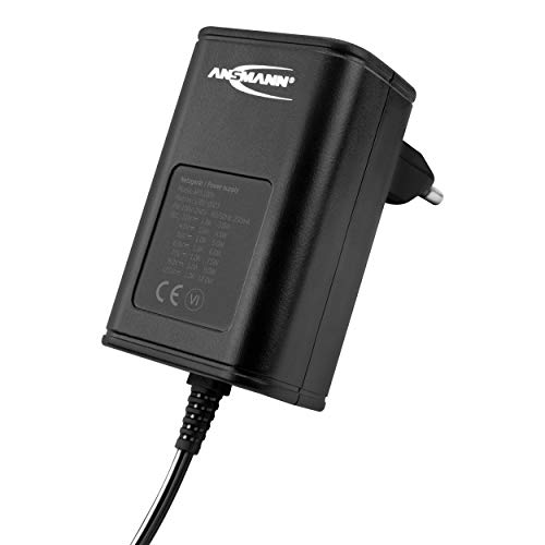 ANSMANN APS 1000 Netzteil 12V - Netzstecker bis max. 1000mA (mit 7 universal Adapter Stecker) Netzadapter zur Stromversorgung vieler Elektrokleingeräte von 3-12 Volt regelbar