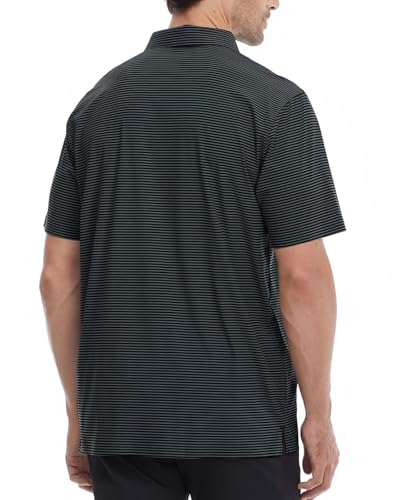 Mens Polo Shirts Seamless Striped Golf Shirts Short Sleeve Quick-Dry Polo for Men2