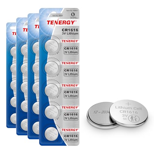 Tenergy CR1616 3V Lithium Cell Batteries for Keys Handheld Game Console Calulators Accessories 20 Count