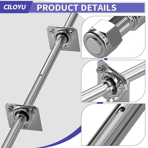CILOYU Heavy Duty DIY Steel 44" Go Kart Live Axle Kit 1" Diameter 3/4" Step Down 3/4-16" Fine Thread Ends 1/4" Keyway Replacement for Go Kart Cart ATV Quads Dune Buggies with Rear Axle Bearing Kit