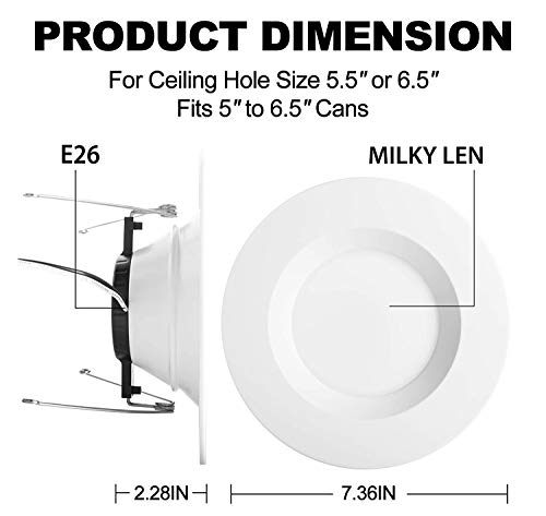 Bbounder (12 pack) 5/6 inch LED Dimmable Recessed Lighting, Retrofit Downlight with Smooth Trim, 3000K WarmWhite, 12W=100W, 1000LM, Simple Retrofit Installation, IC rated No Flicker, Energy Star & ETL