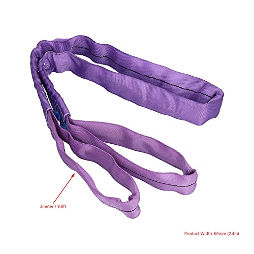 Lifting Sling 60Mm Wide Crane Strap Durable Purple Onepiece Carrying Sling #TOP6