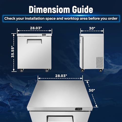 Image of Commercial Refrigerator, 29 Inch, 6.7 Cu.Ft Undercounter