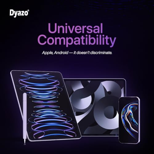 Dyazo Aluminum Super Light Weight Capacitive Stylus Pen for Touch Screen Devices with Fine Point Disc Compatible with All iOS and Smart Android Phone & Tablets Non Magnetic (White) - Image 4