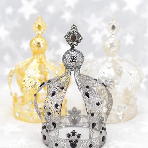 Crown Creative Metal Cake Topper Accessory Baby Shower Birthday Cake Decoration Crown For Boys & Girls Gold #TOP5