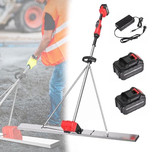 DOZPAL Strumento Elettrico per la Finitura del calcestruzzo, Kit Vibrante per massetto in calcestruzzo Senza Fili in Acciaio Inossidabile con frequenza di Vibrazione Regolabile a 9 Marce,1.5m
