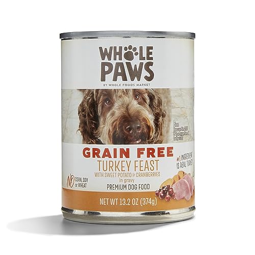 Image of Whole Paws, Grain-Free Wet Dog Food, Turkey Feast with Sweet Potato & Cranberries in Gravy, 13.2 Ounce