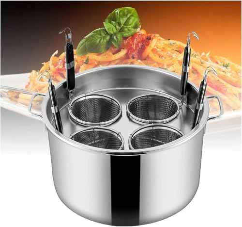 ERSINIAN Juego de Ollas para Pasta, Acero Inoxidable, con 4 Coladores