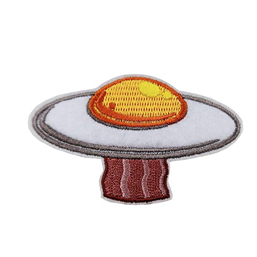 Reelfun Fried Egg Ufo With Bacon Embroidered Iron On Patch #TOP5