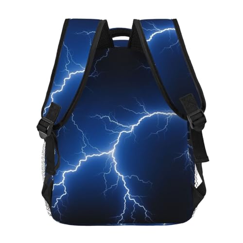 Adjustable Cool Lightning Dark Blue Backpack Lightweight for College Travel, Perfect for Men and Women4