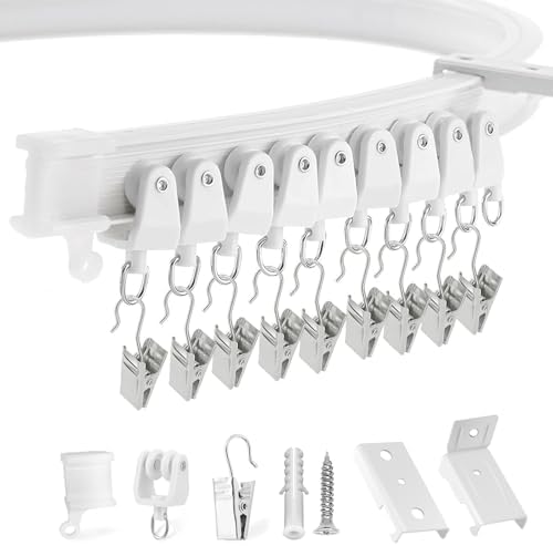 Bendable Curtain Track for Bay Window, Flexible Ceiling Curtain Rail ...