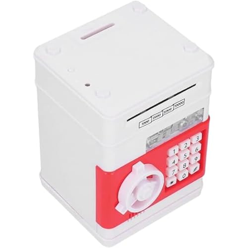 Mini Cofre Eletrônico Digital – Senha 4 Dígitos, Entrada para Notas e Moedas (Branco)