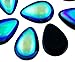 Produktbild 2pcs Opak Jet-Schwarz Ab der Hälfte Teardrop Gewölbt Tschechische Glas-Cabochon 18mm x 13mm