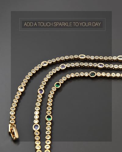 Gold Bracelets for Women, 3mm Cubic Zirconia Tennis Bracelet 7 Inch Gold Jewelry4