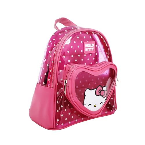 Bioworld Hello Kitty Heart 10" Pink Polka Dot Women's Mini Backpack2